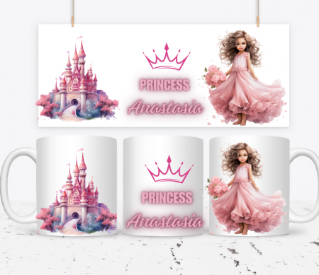 Cadouri copii 7 ani - Cană personalizată pentru fetite cu printese  KID1001 Princess