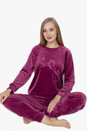 Pijamale de dama - Compleu catifea damă BAK504  – Confort, stil și eleganță