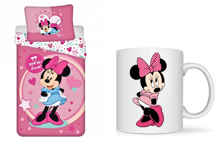 Lenjerii de pat Disney - Lenjerie de pat pentru copii Minnie  Sweet Flowers  140×200 cm, 70×90 cm,100% poliester, 4250282959503