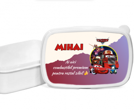 Cadouri pentru profesori sau absolventi - Lunchbox Caserola personalizata cu personaj și nume pentru sandwich