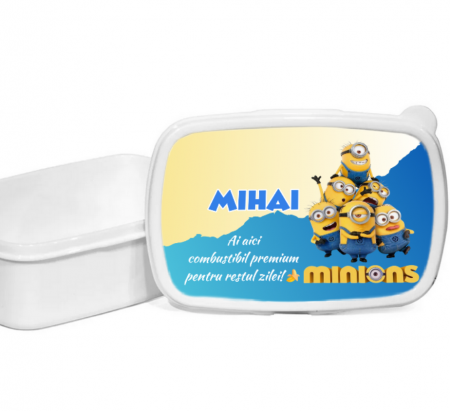 Cadouri pentru profesori sau absolventi - Lunchbox Caserola personalizata cu personaj și nume pentru sandwich