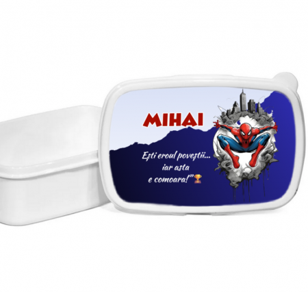 Cadouri pentru profesori sau absolventi - Lunchbox Caserola personalizata cu personaj și nume pentru sandwich