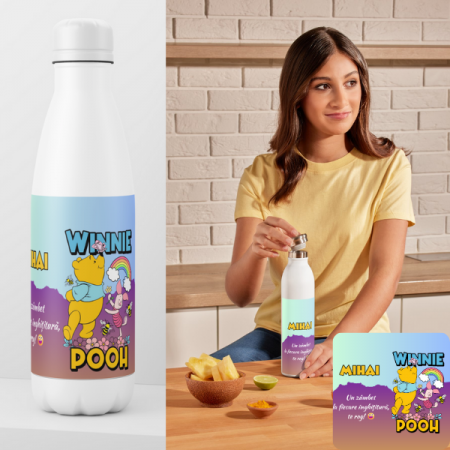 Cadouri copii 6 ani - Sticla termoizolantă personalizata  cu personaj și nume  STP101