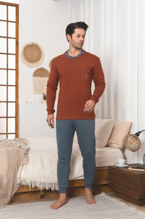 Pijamale de barbati - Pijama din două piese pentru barbati, Material bumbac Berf2005