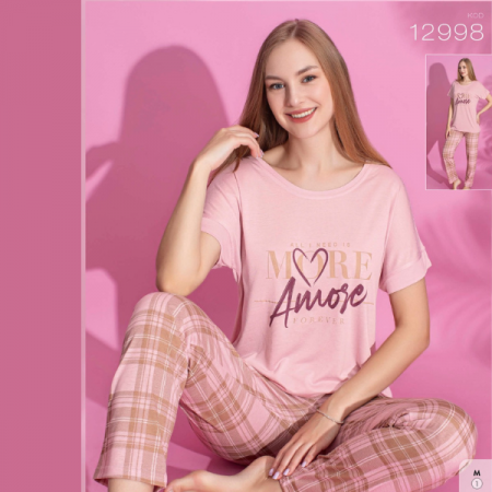 Pijamale BIG SIZE femei - Pijama femei din două piese, Material 100% Viscon, Lux PIJ12998