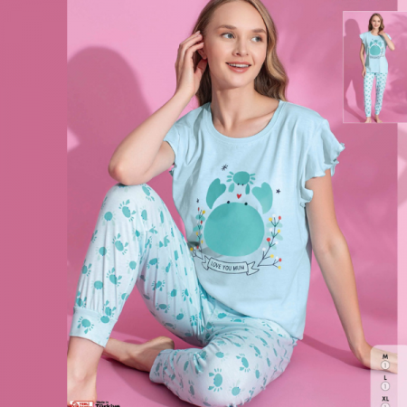 Pijamale BIG SIZE femei - Pijama femei din două piese, Material 100% Viscon, Lux PIJ12034