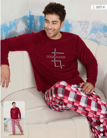 Pijamale de barbati - Pijama groasa din două piese, barbati, Material polar, Lux,  PIJ9614 100%micro