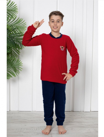 Cadouri aniversare - Pijama Polar din două piese pentru baieti, 6-14 ani, BAK22 culoare ROSU