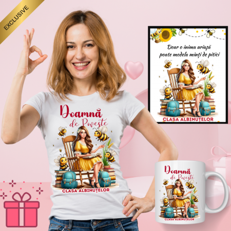 Cadouri Colegi, sefi sau angajati - Set Cadou 3in1 Personalizat pentru Profesori la Clasa Albinuțelor de 8 Martie