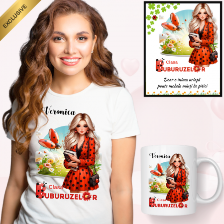 Cadouri Colegi, sefi sau angajati - Set Cadou 3in1 Personalizat pentru Profesori la Clasa buburuzelor de 8 Martie