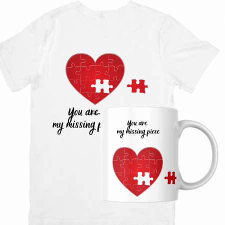 Cadouri Colegi, sefi sau angajati - Set cana si tricou personalizate pentru ziua indragostitilor Valentines Day SVD3011
