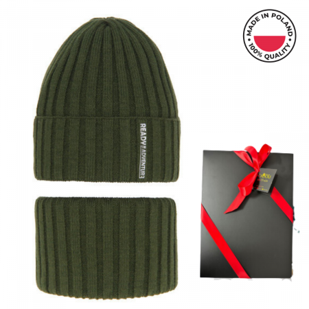 Caciuli copii - Set de iarnă cu căciulă și fular circular pentru copii Livido	5465.09.K30 kaki produs in Polonia