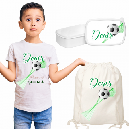 Cadouri aniversare - Set promotional Back to school prima zi de gradinita scoala din bumbac ABS340