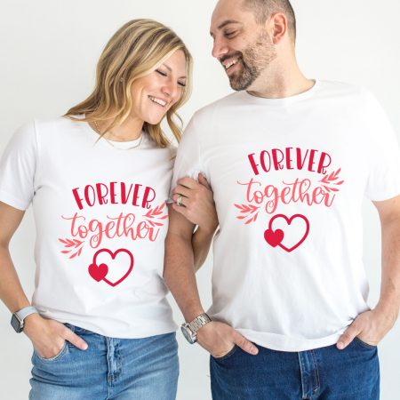 Tricouri personalizate Family - Set tricouri pentru cuplu personalizate Valentines Day VD2424 Forever together