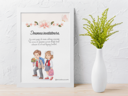 Cadouri pentru profesori sau absolventi - Tablou Cadou invatatoare sau profesoare 8 martie cu mesaje personalizate T1015_09
