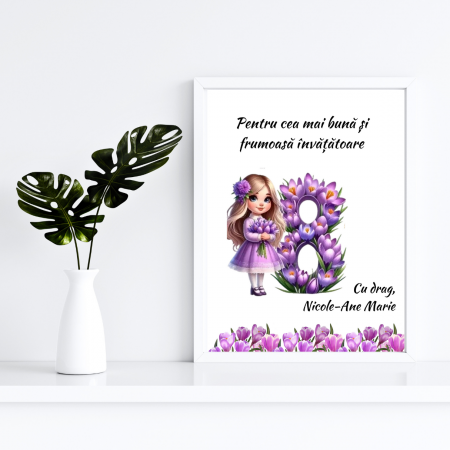 Cadouri aniversare - Tablou Cadou invatatoare sau profesoare 8 martie cu mesaje personalizate T1016_05