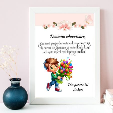 Cadouri aniversare - Tablou Cadou invatatoare sau profesoare 8 martie cu mesaje personalizate T1016_113