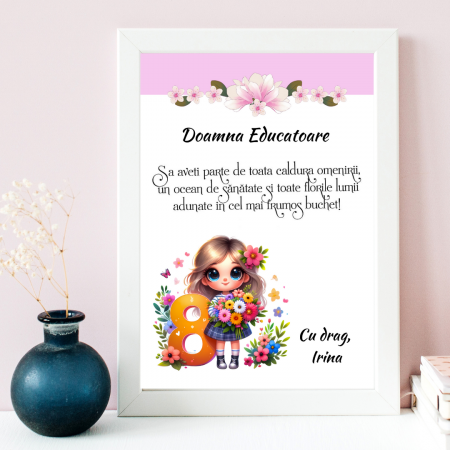 Cadouri aniversare - Tablou Cadou invatatoare sau profesoare 8 martie cu mesaje personalizate T1016_121