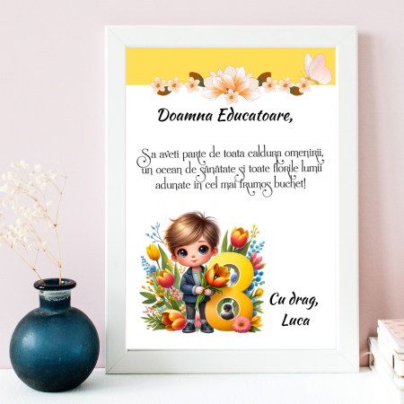 Cadouri aniversare - Tablou Cadou invatatoare sau profesoare 8 martie cu mesaje personalizate T1016_123