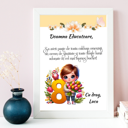 Cadouri aniversare - Tablou Cadou invatatoare sau profesoare 8 martie cu mesaje personalizate T1016_124