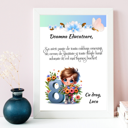 Cadouri aniversare - Tablou Cadou invatatoare sau profesoare 8 martie cu mesaje personalizate T1016_125