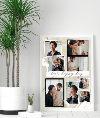 Cadouri personalizate - Tablou personalizat cu 8  poze de familie - Cadoul ideal pentru familie TA4_P3 Our Happy Day