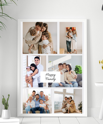 Cadouri personalizate - Tablou personalizat cu 6 poze de familie - Cadoul ideal pentru familie TA4_P8 Happy Family
