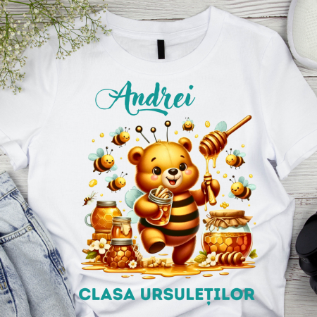 Cadouri copii 7 ani - Tricou absolvire elevi clasa 4 sau gradinita Clasa ursuletilor cu text sau poze ABS1055