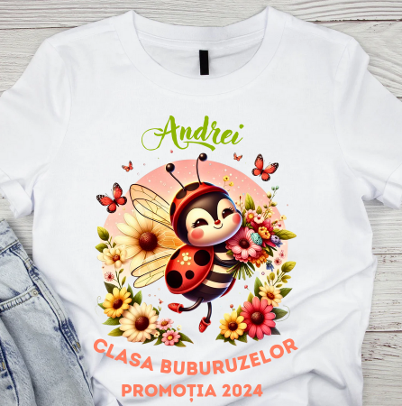 Cadouri aniversare - Tricou absolvire elevi clasa 4 sau gradinita Clasa buburuzelor cu text sau poze ABS1067
