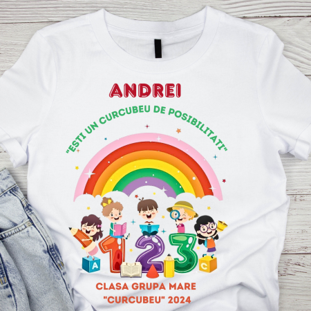 Cadouri aniversare - Tricou absolvire Grupa Curcubeului pentru elevi clasa 4 sau gradinita ABS1086Tricou absolvire Grupa Curcubeului pentru elevi clasa 4 sau gradinita ABS1086