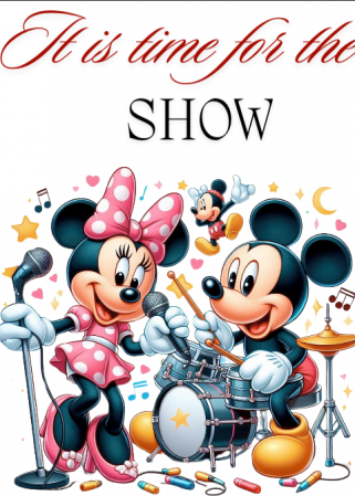 Tricou alb Clasa lui Minnie si Mickey Mouse  it is tim for show din bumbac ABS116.13 [2]