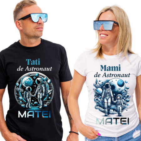 Cadouri pentru profesori sau absolventi - Tricou aniversar astronaut pentru copii  alb din bumbac AST1154