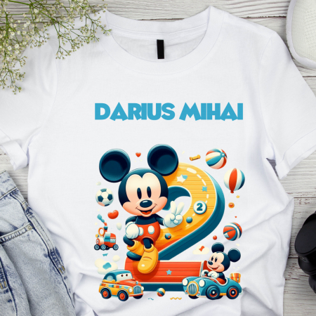 Cadouri copii 6 ani - Tricou aniversar personalizat 2 ani cu Mickey Mouse  TAMM1013.6