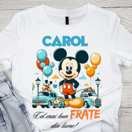 Cadouri aniversare - Tricou aniversar personalizat cu Mickey Mouse  Cel mai bun frate TAMM1014.1