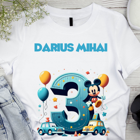 Cadouri aniversare - Tricou aniversar personalizat 3 ani cu Mickey Mouse  TAMM1013.7