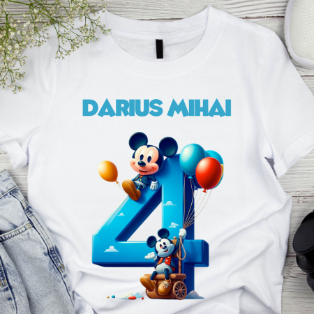 Cadouri aniversare - Tricou aniversar personalizat 4 ani cu Mickey Mouse  TAMM1013.9