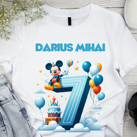 Cadouri aniversare - Tricou aniversar personalizat 7 ani cu Mickey Mouse  TAMM1013.15