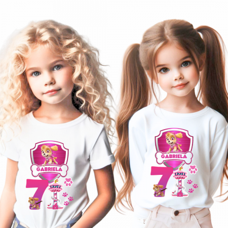 Cadouri aniversare - Tricou aniversar personalizat cu Skye din Patrula Catelusilor TAMM1015.2