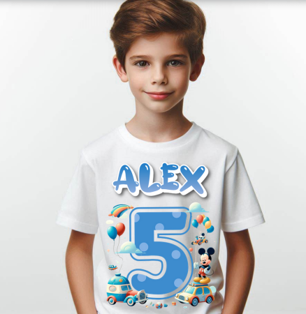 Cadouri pentru profesori sau absolventi - Tricou aniversar  ALEX cu Mickey Mouse TAN1011_5.6
