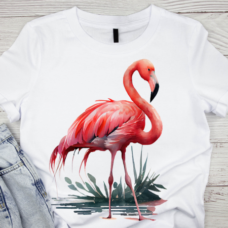 Tricouri personalizate femei - Tricou copii sau adulti din bumbac model Flamingo personalizat cu nume  sau poza preferata TC5038
