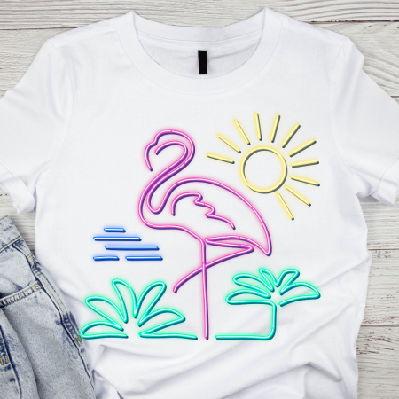 Tricouri personalizate femei - Tricou copii sau adulti din bumbac model Flamingo personalizat cu nume  sau poza preferata TC5039