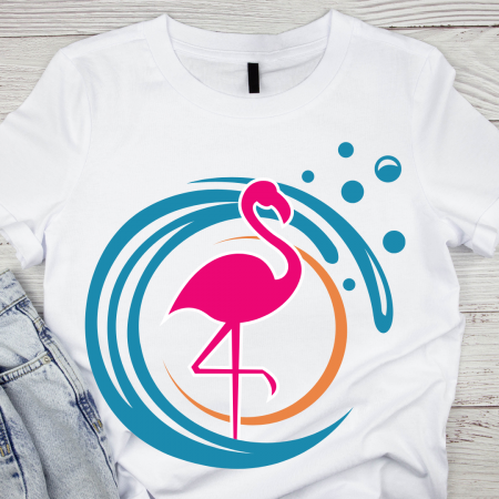 Tricouri personalizate femei - Tricou copii sau adulti din bumbac model Flamingo personalizat cu nume  sau poza preferata TC5040