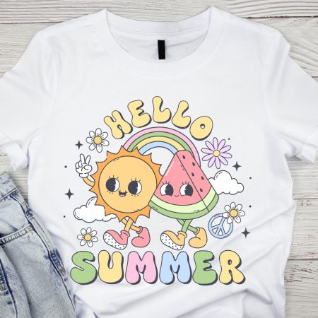 Tricouri personalizate femei - Tricou copii sau adulti din bumbac model SUMMER vibe personalizat cu nume  sau poza preferata TC5050