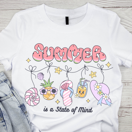 Tricouri personalizate femei - Tricou copii sau adulti din bumbac model SUMMER vibe personalizat cu nume  sau poza preferata TC5051