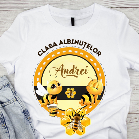 Cadouri aniversare - Tricou personalizat pentru absolvire Clasa albintelor cu text sau poze ABS1039