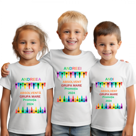 Cadouri aniversare - Tricou personalizat pentru absolvire cu text sau poze, unisex Absolvent Promotia 2024 ABS1011