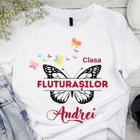 Cadouri aniversare - Tricou personalizat pentru absolvire  Grupa fluturasilor cu text sau poze ABS1021