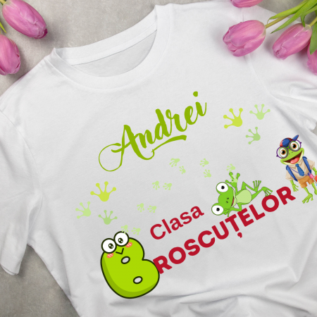 Cadouri aniversare - Tricou personalizat pentru absolvire  Grupa broscutelor cu text sau poze ABS1022