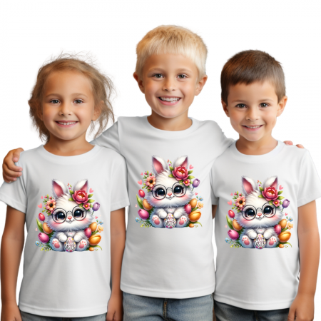 Cadouri copii 7 ani - Tricou personalizat pentru copii iepuras paste  TCP315