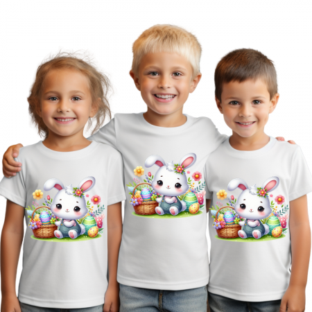 Cadouri copii 7 ani - Tricou personalizat pentru copii iepuras paste  TCP316